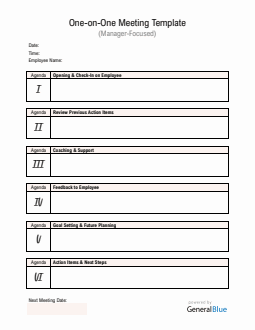 Downloadable 1-on-1 Meeting with Manager Template (Word)