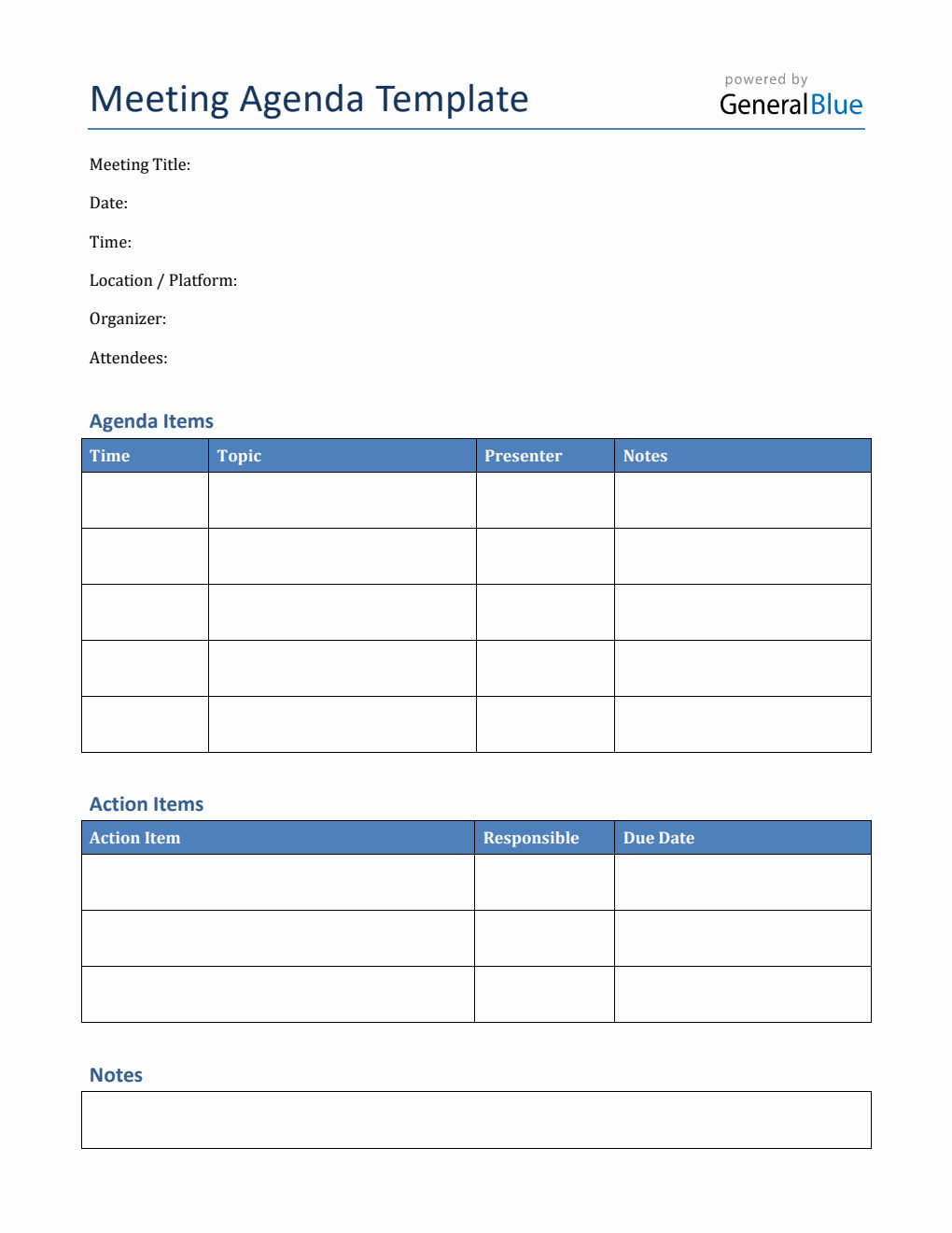  Agenda Template in Word