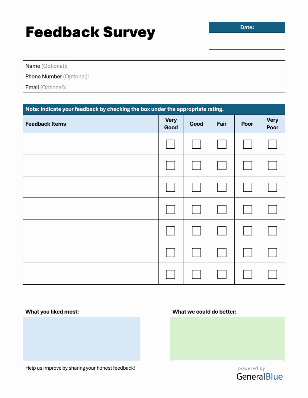  Customer Feedback Form PDF