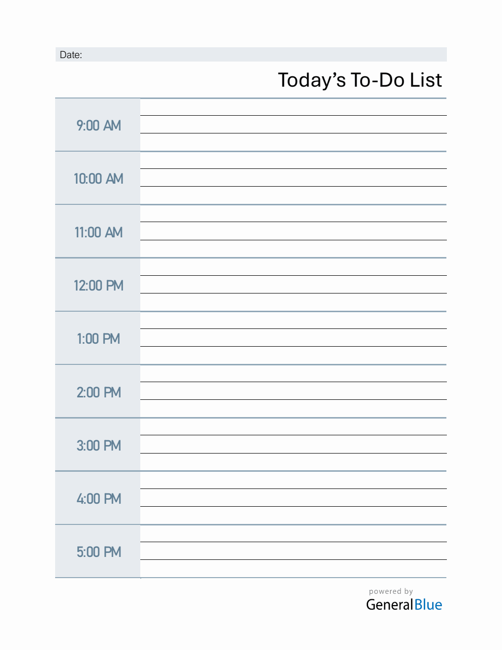 Daily Schedule Template Word with Time Slots (9Am To 5Pm Sched)