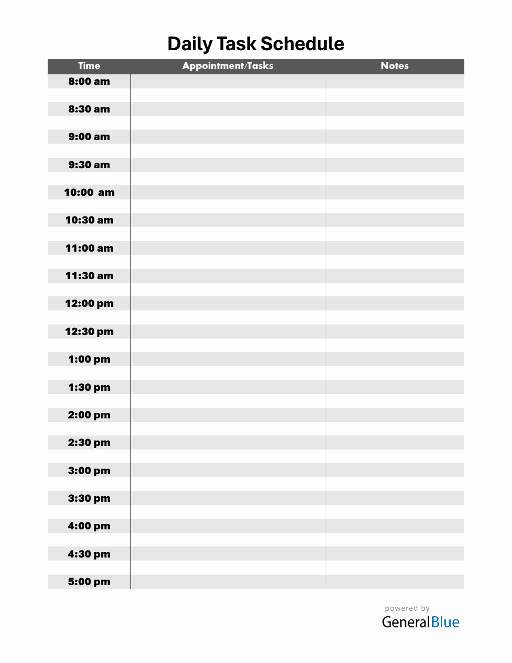 Daily Schedule Template Word (Customizable)