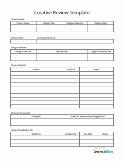 Basic Design Review Template - Free Word Download