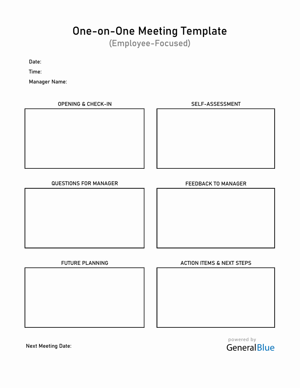  Employee One-on-One Meeting Template Excel