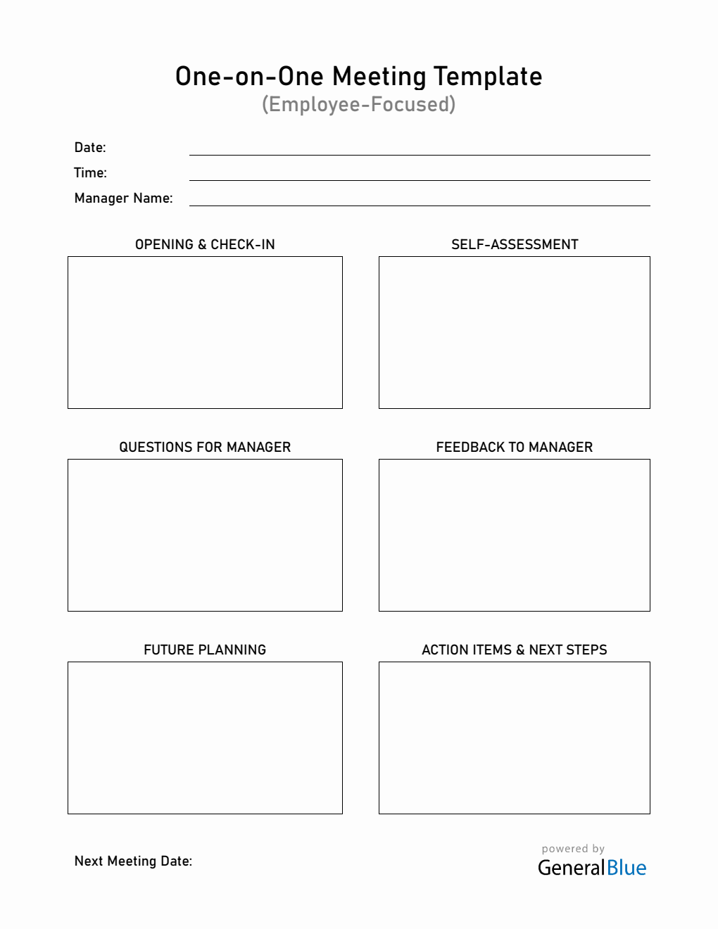  Employee One-on-One Meeting Template Word