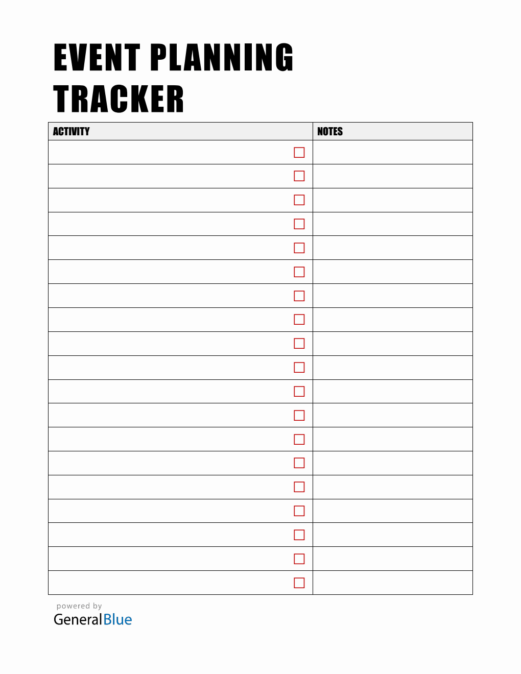 Event Planning PDF - Free Printable Template