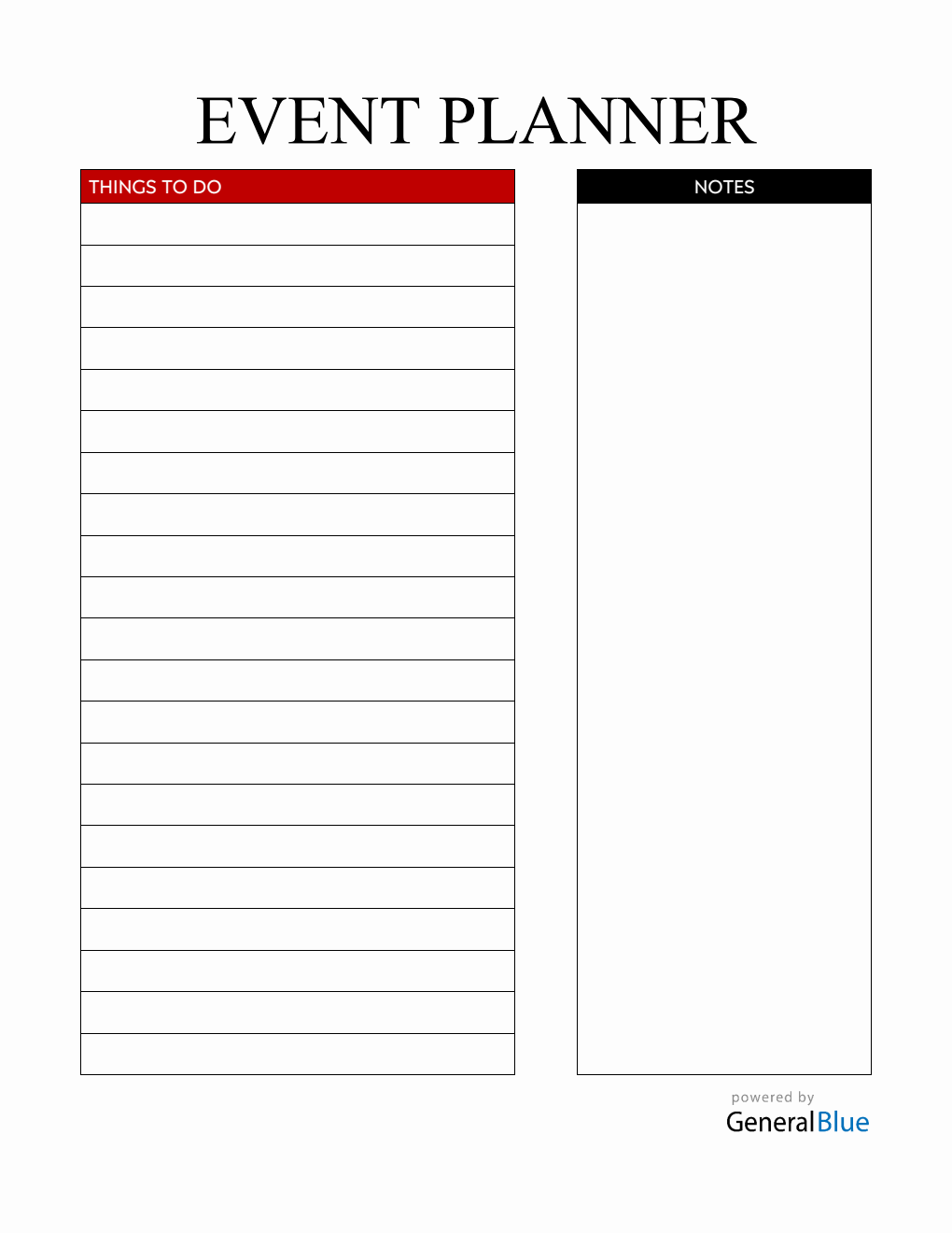 Free Event Planner - Customizable Word Template