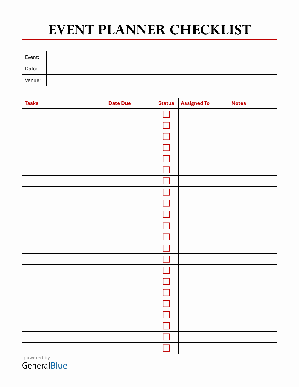 Customizable Event Planning Template - Free PDF Download