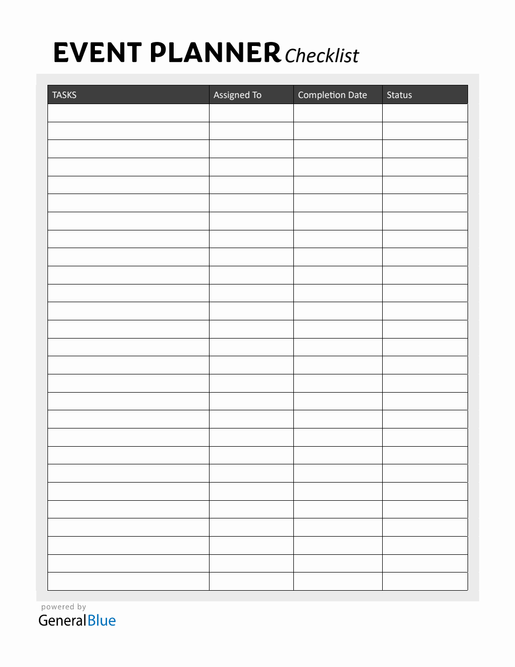 Simple Event Planning Template - Free Word Download