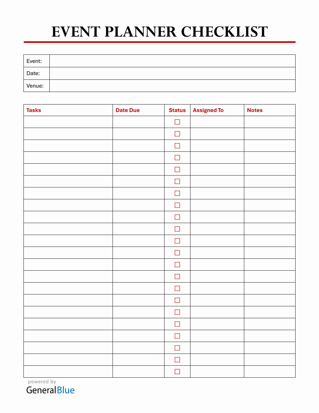 Customizable Event Planning Template - Free Word Download