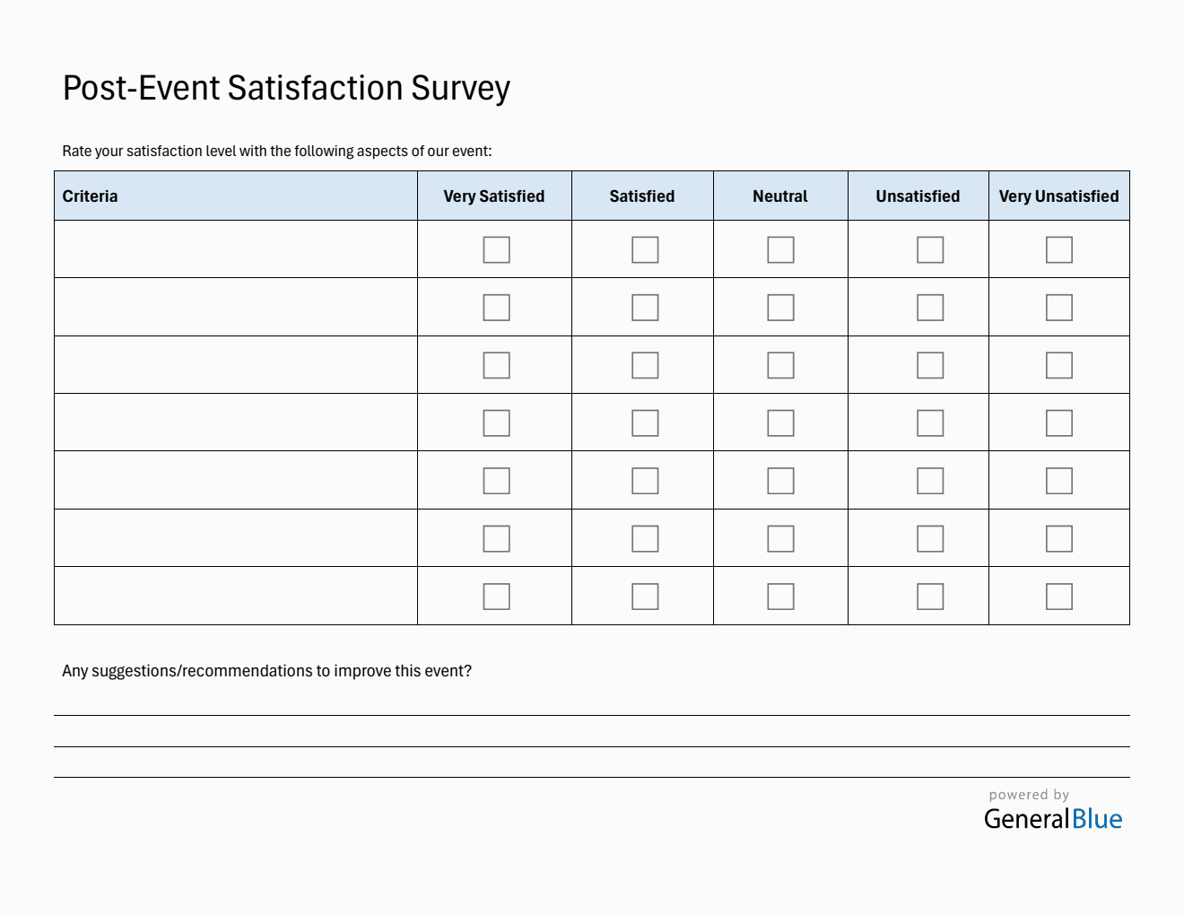 Editable Event Satisfaction Survey | Free PDF, Word, Excel Download