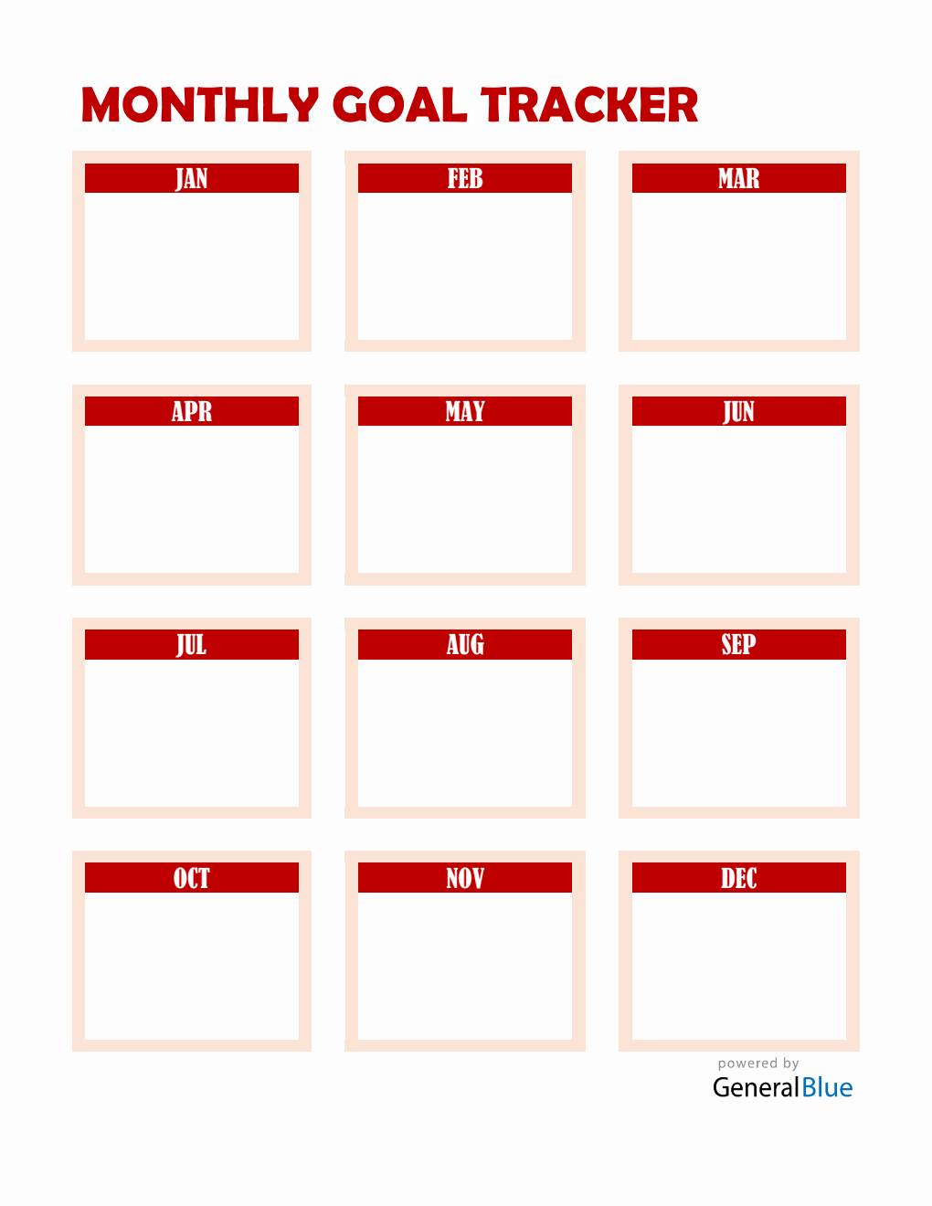 Free Printable Monthly Planner Excel (Red)