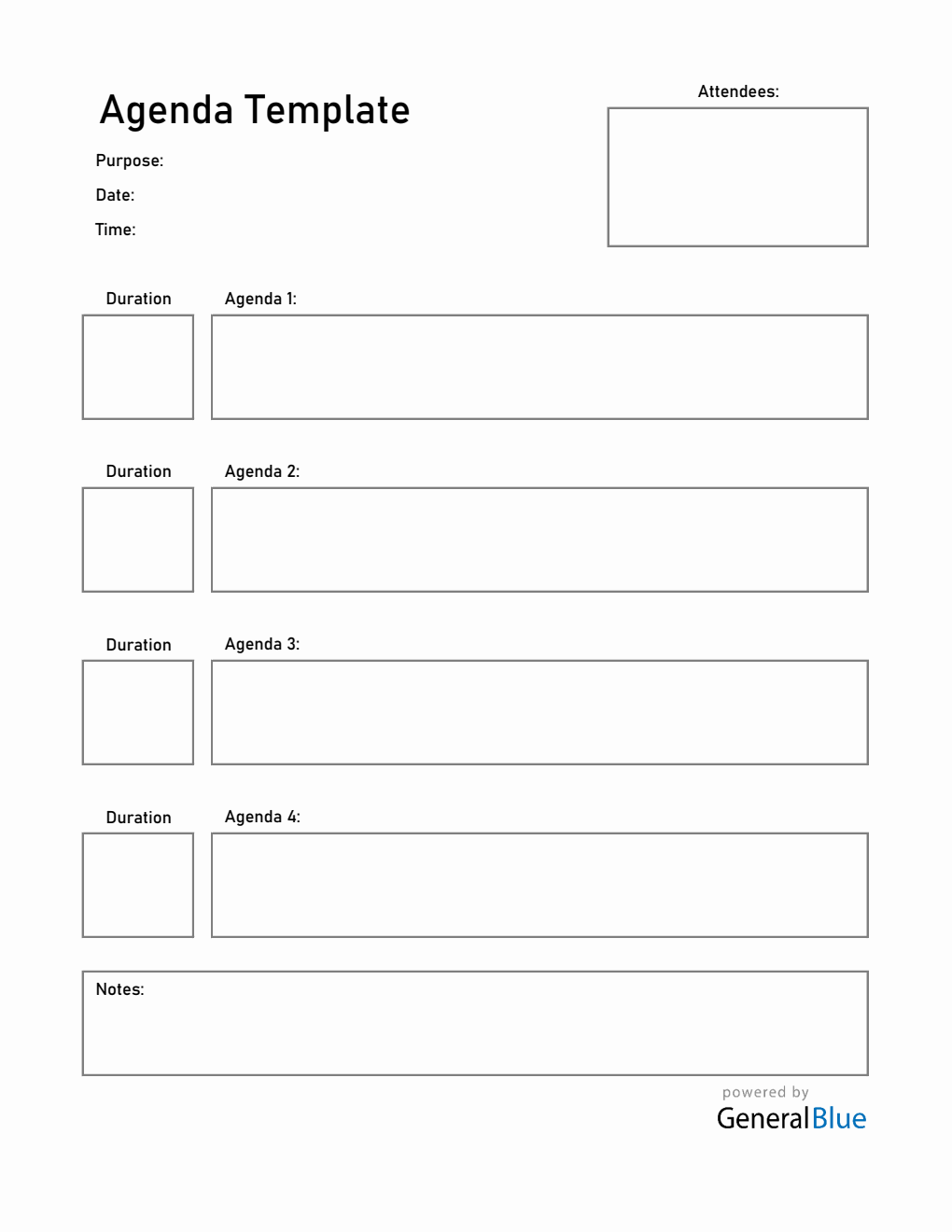 Printable Meeting Agenda Template | Free to Use in Excel Format