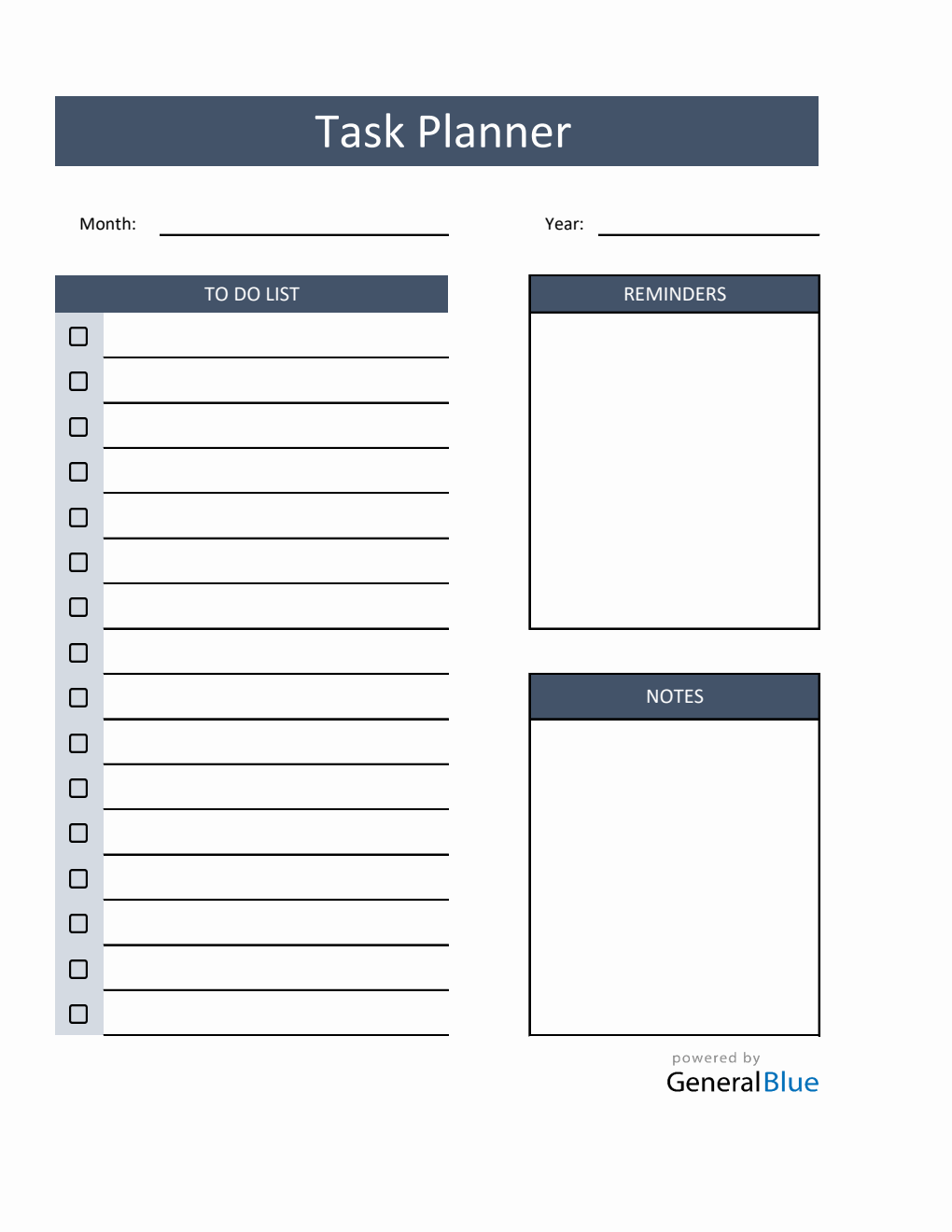 Free Customizable Monthly Planner with To-Do List (Excel)