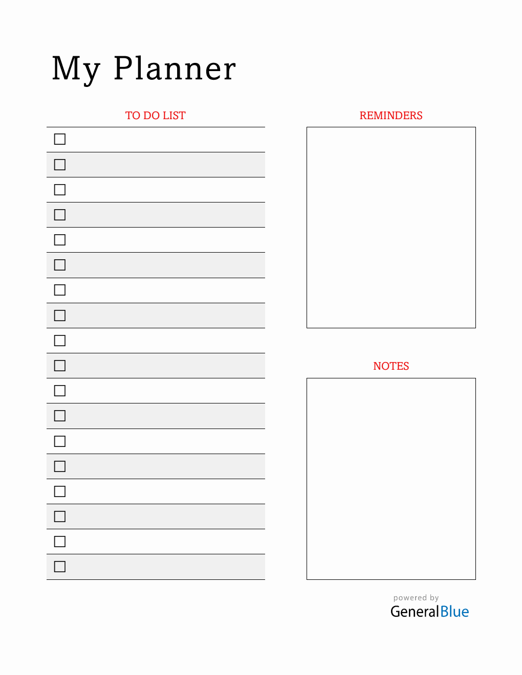 Customizable Monthly Planner in Word