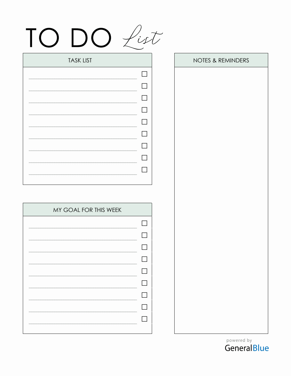 Free PDF To Do List Template - Downloadable