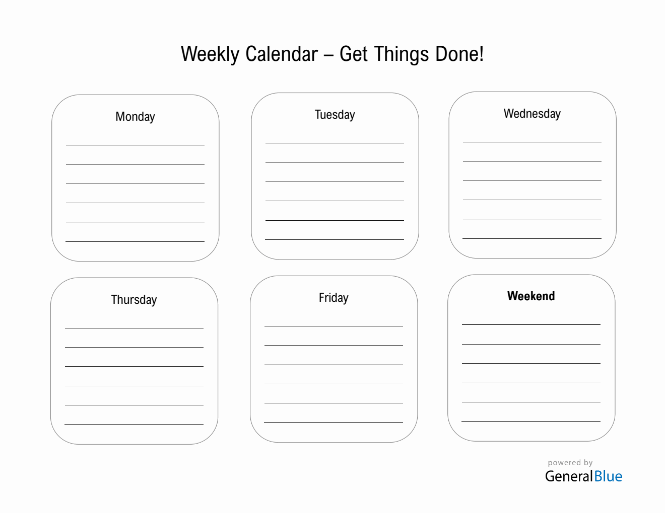 Printable Weekly Calendar Template in Word Format