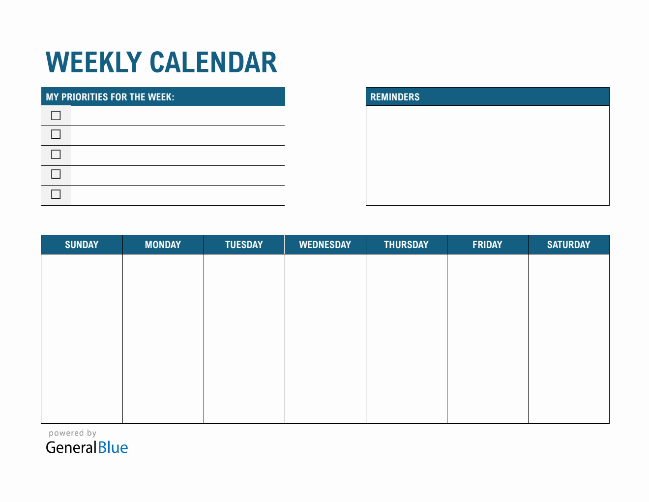  Weekly Calendar Word