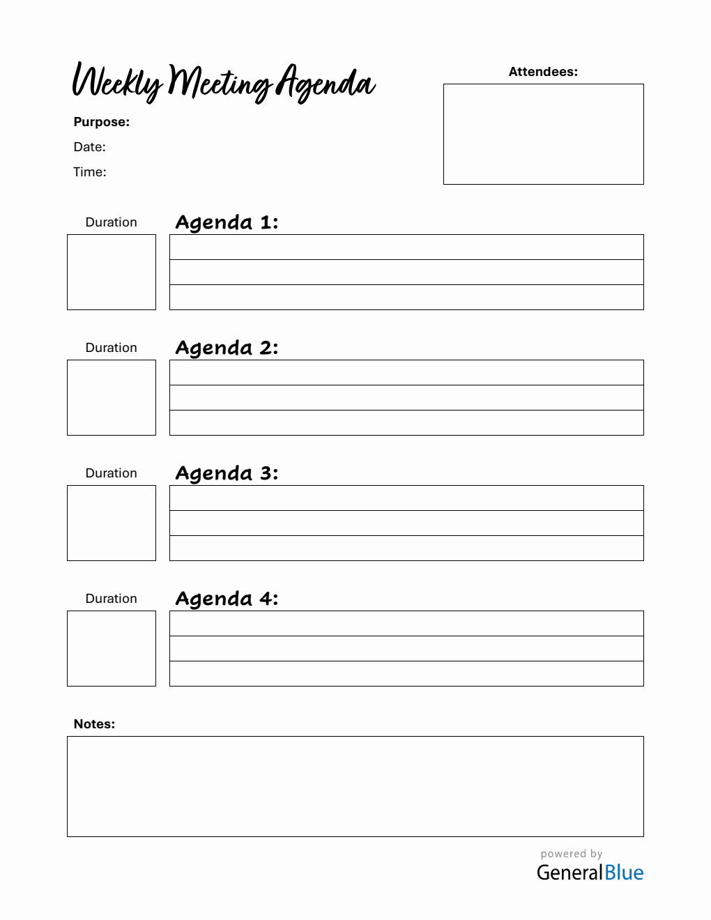 Weekly Meeting Agenda Template | Free Word Download