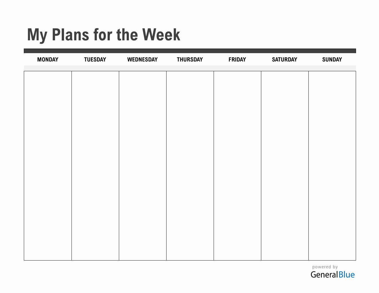 Week-At-A-Glance Planner – Free Printable Word Template