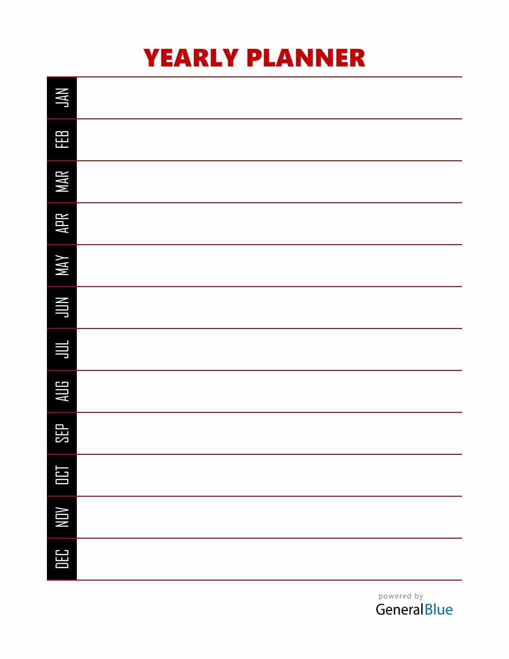 Free Yearly Planner Template Word (Streamlined)