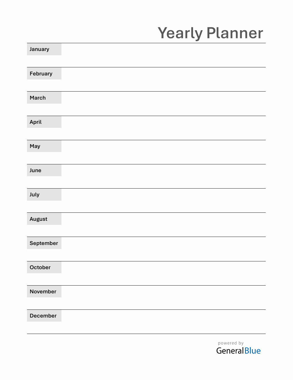 Free Yearly Planner PDF (Basic)