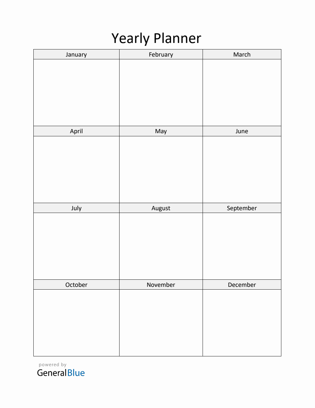 Yearly Planner PDF - Free Printable Template