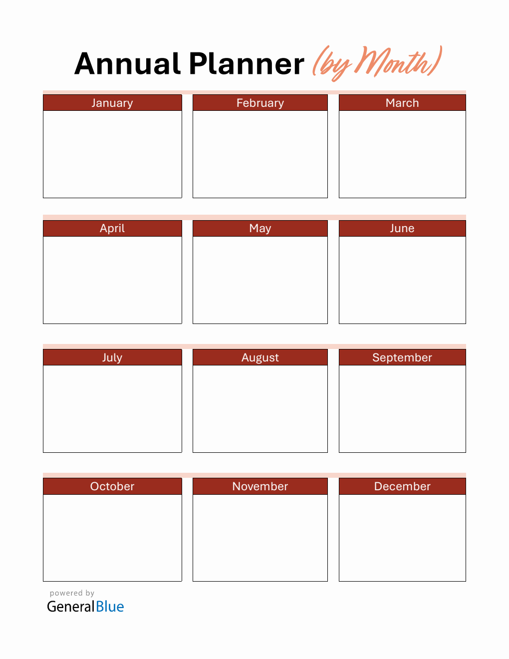 Yearly Planner - Free Editable Word Template